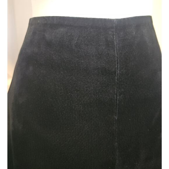 Overland Suede Leather A-Line Maxi Skirt Womens 10 Black - Picture 9 of 12